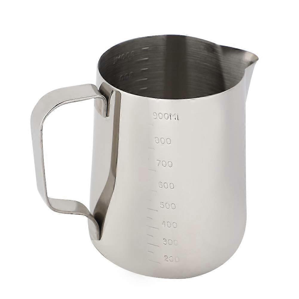 1000ml Stainless Steel Milk Frothing Pot with Measurement Graduations, Espresso Latte Maker, Coffee Frother Pot (10x9x12.5cm)