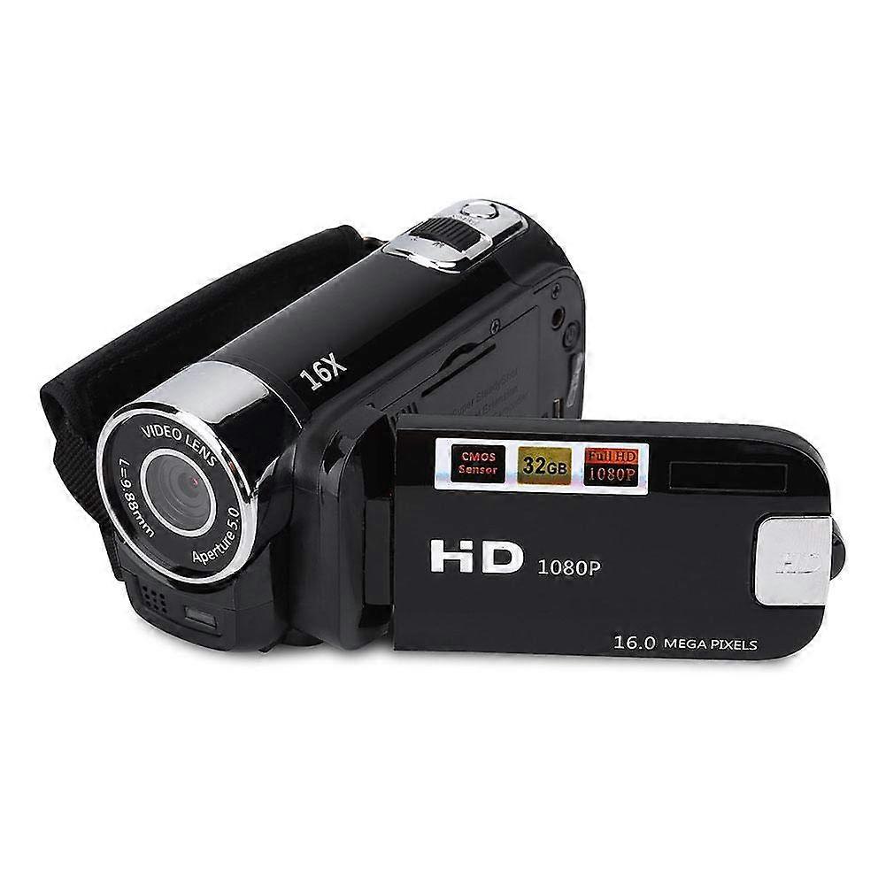Video Camera Camcorder Full HD 1080P 16MP Portable Vlogging Recorder with 2.7 Inch LCD 16X Digital Zoom Black