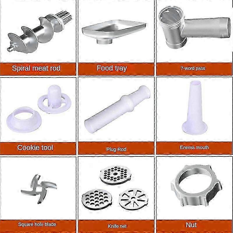 مفرمة اللحم الكهربائية الفولاذ المقاوم للصدأ خلاط متعدد الوظائف مفرمة اللحم مع سكين صافي حقنة شرجية الفم السجق خلاط الاتحاد الأوروبي ، ب