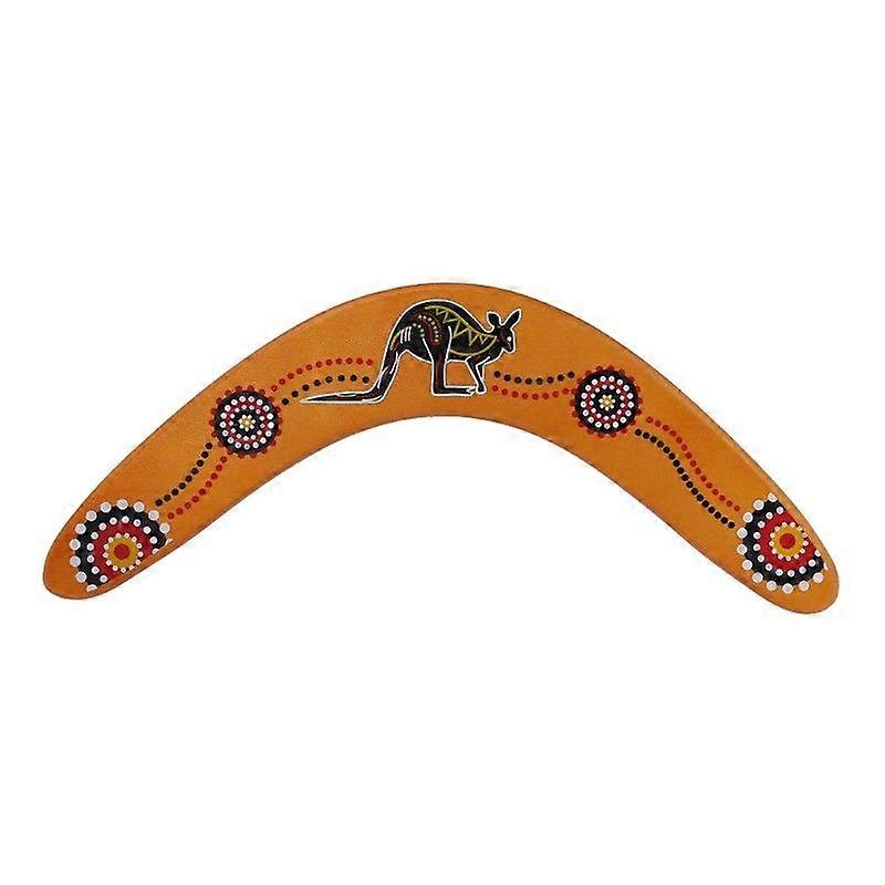V Shaped Boomerang Flying Disc Wooden Kangaroo Pattern Throw Catch Outdoor Game
