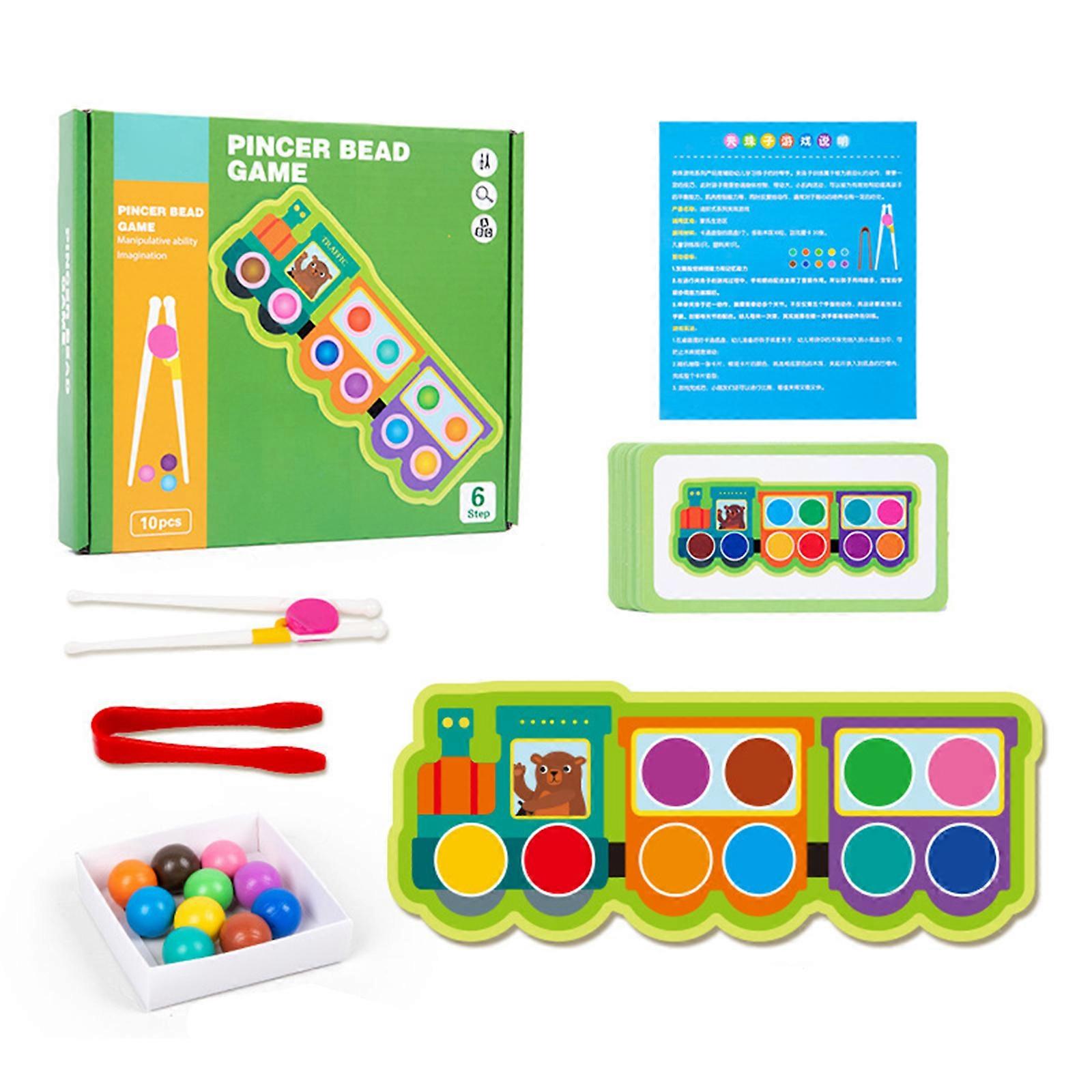 Practical Cartoon Color Cognition Color Sorting Toy Clip Beads Toy for Kids Educational Toy Children Christmas Present