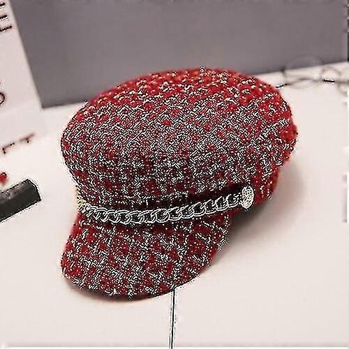 Autumn Winter Chain Wool Berets Military Cap