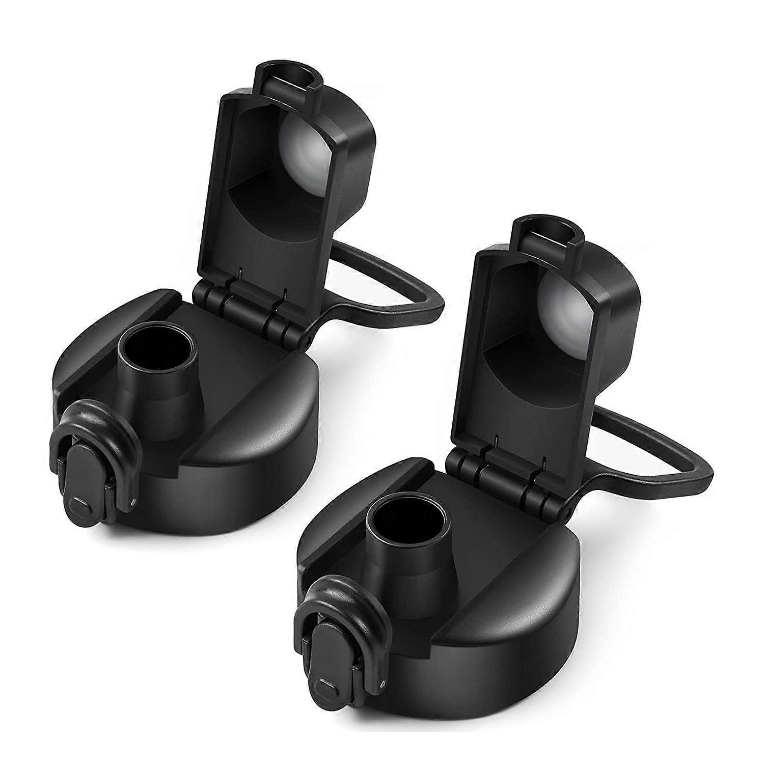 2Pcs Auto Spout Lid for Wide Mouth 12, 16, 18, 20, 32, 40, 64Oz, Replacement Wide Mouth Lid with Button Lock