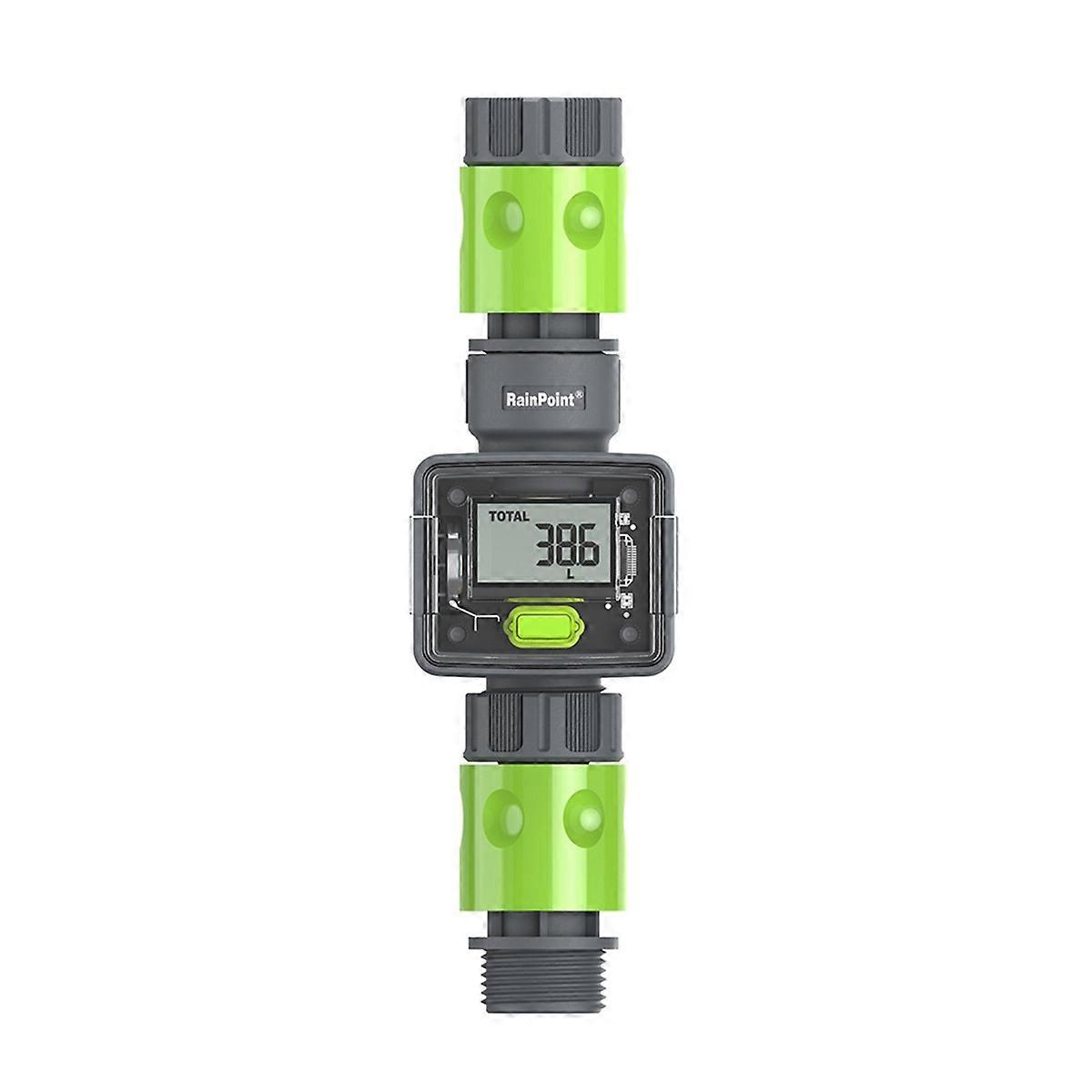 RAINPOINT Digital Water Flow Meter LCD Garden Hose Water Consumption