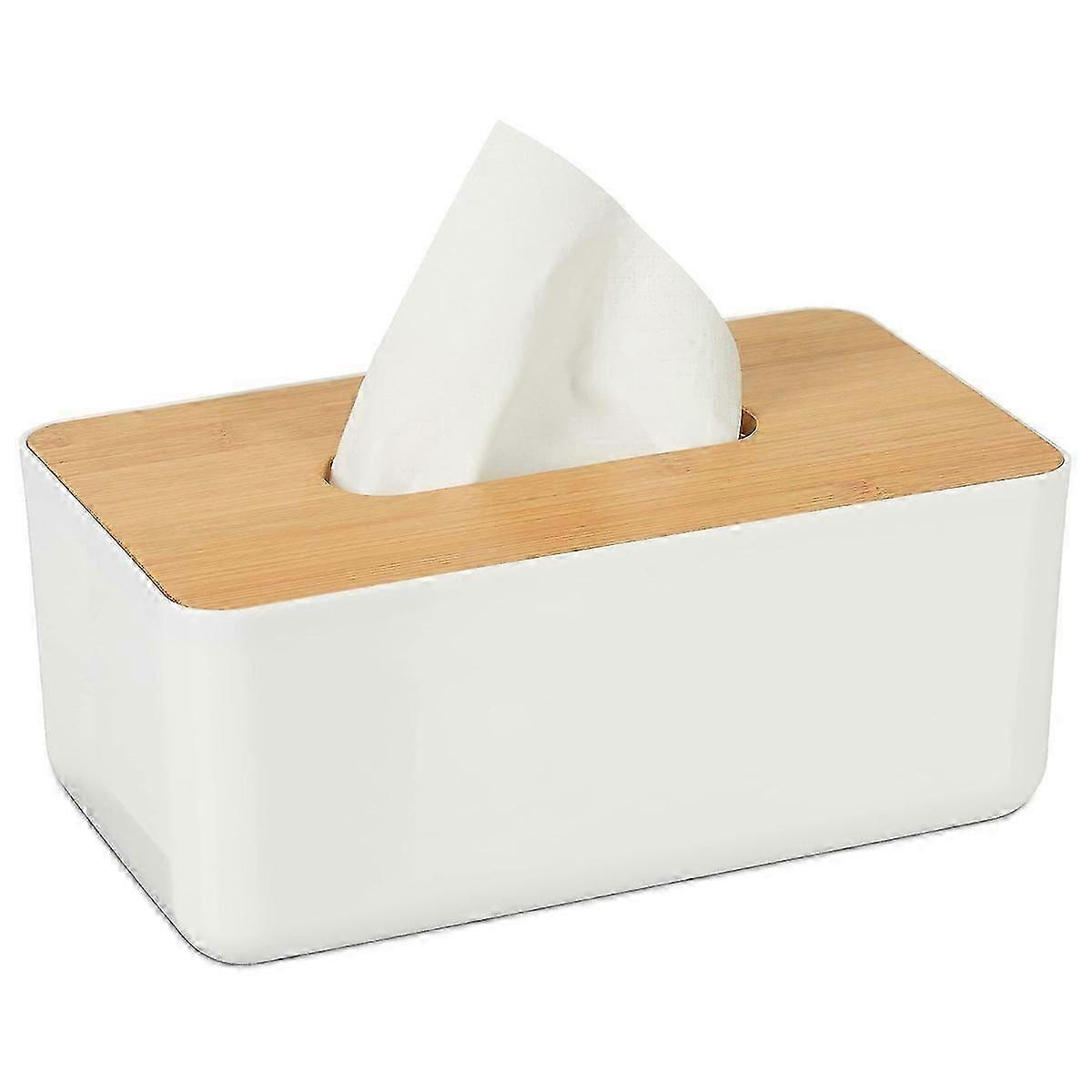 صندوق قماش ياباني كاجوال ، من الخيزران بغطاء ، حمام ، تصميم عصري ، بلاستيك ، الارتفاع × العرض × العمق: 10 × 23 × 13 سم ، أبيض / لون طبيعي