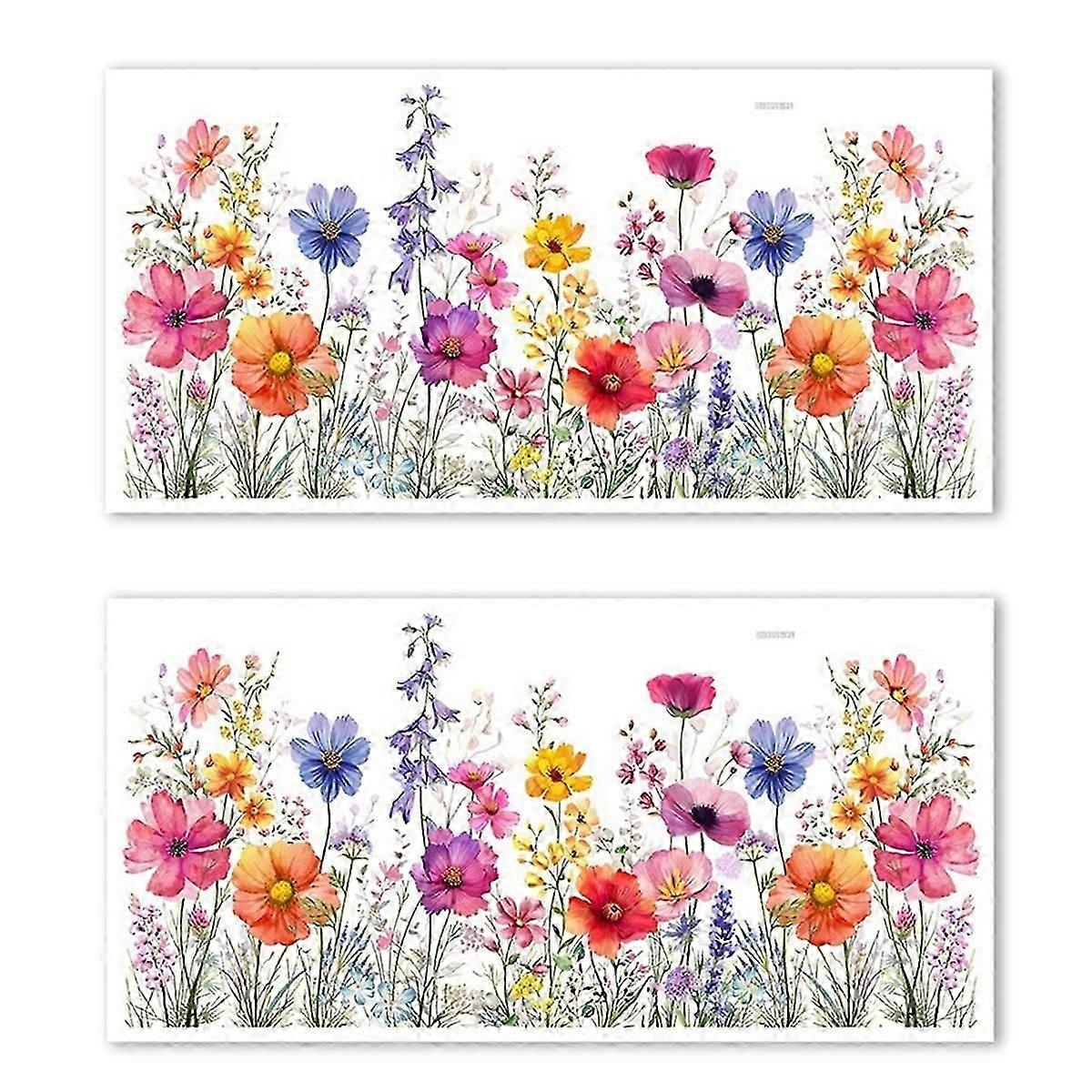 Colorful Flower Bouquet Window Stickers Spring and Summer Decoration Window Decoration Home and Off