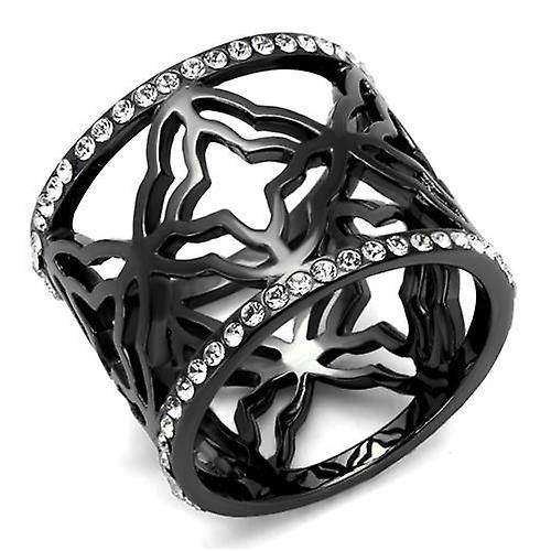 Gun Stainless Steel Ring Top GRD Crystal Clear TK2909 for Women Style Light