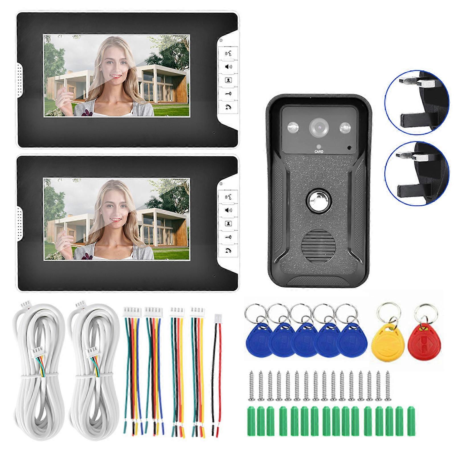 Night Vision Video Doorbell Intercom - Home Security Cam with ID Card Access