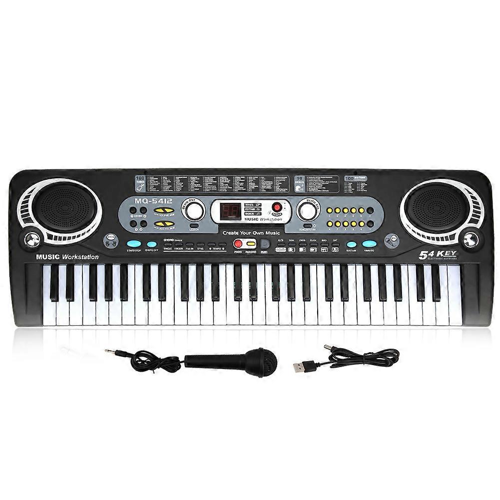 Electronic Keyboard 54-Keys Multifunctional Children Music Teaching Toy with Microphone