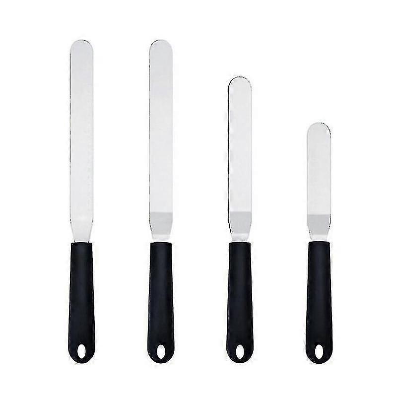 4pcs Icing Spatula Plastic Handle Angled Cake Spatula Baking Tool Kitchen Gadget