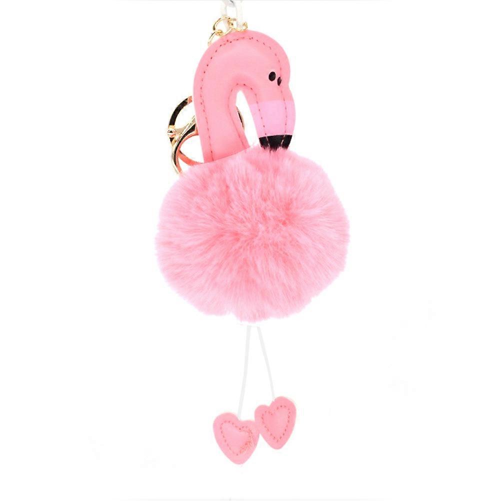 Stylish Keychains with Flamingo Pom Pom for Women
