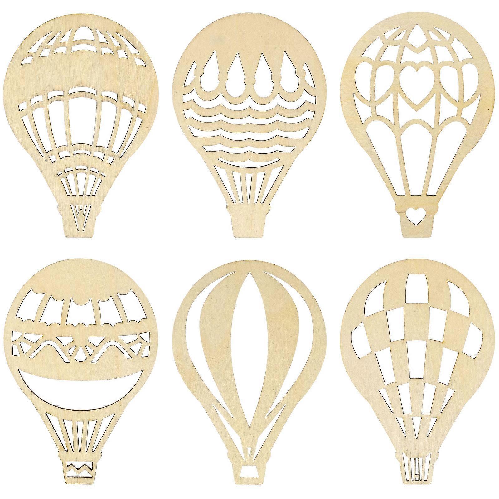Hot Air Balloon Wood Pieces, Unfinished for Customization, DIY Art Essentials