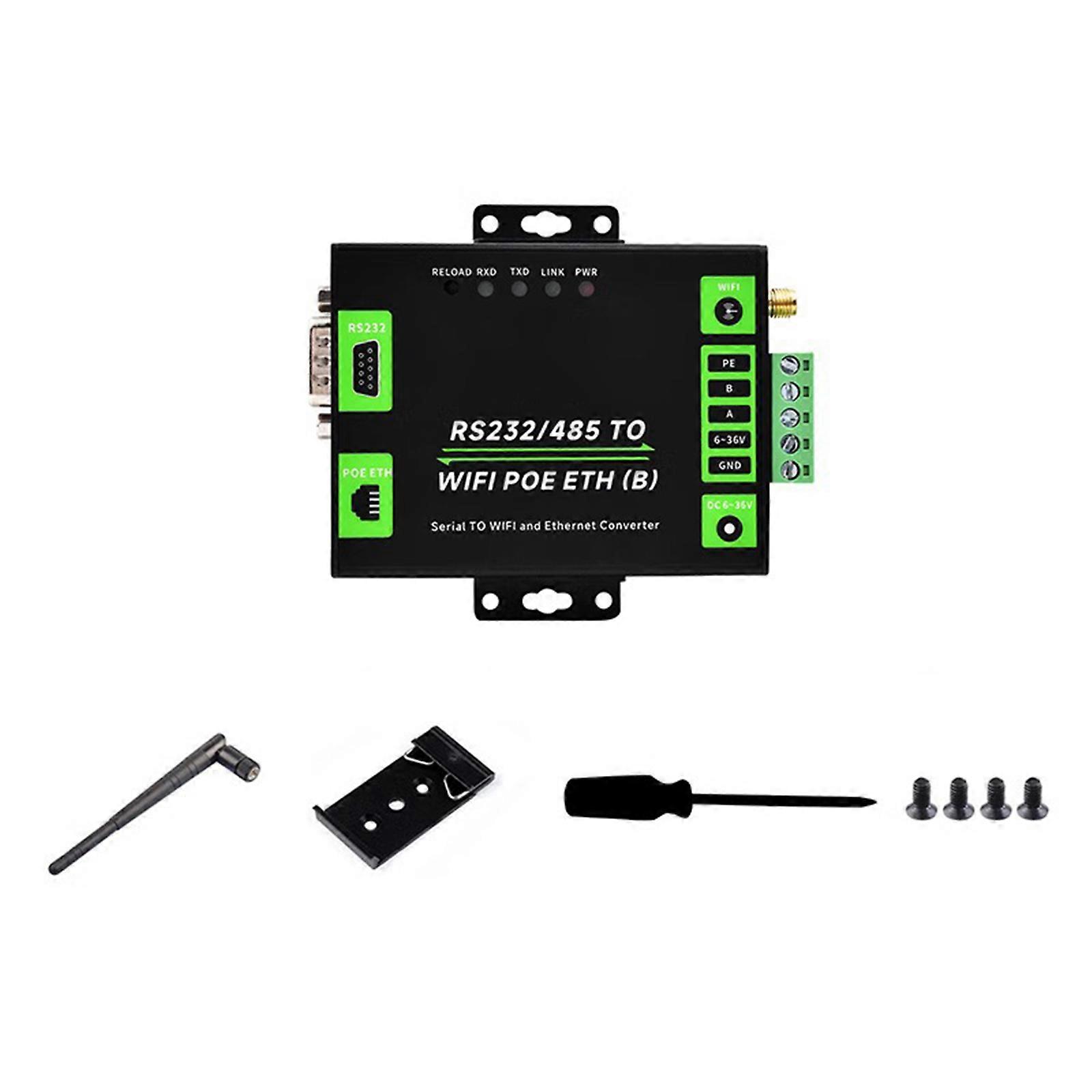 Industrielle RS232 485 zu WiFi Ethernets Serverunterstützung Serieller Server Modbus MQTT Gateways Serielle Ports zum HTTPD-Client