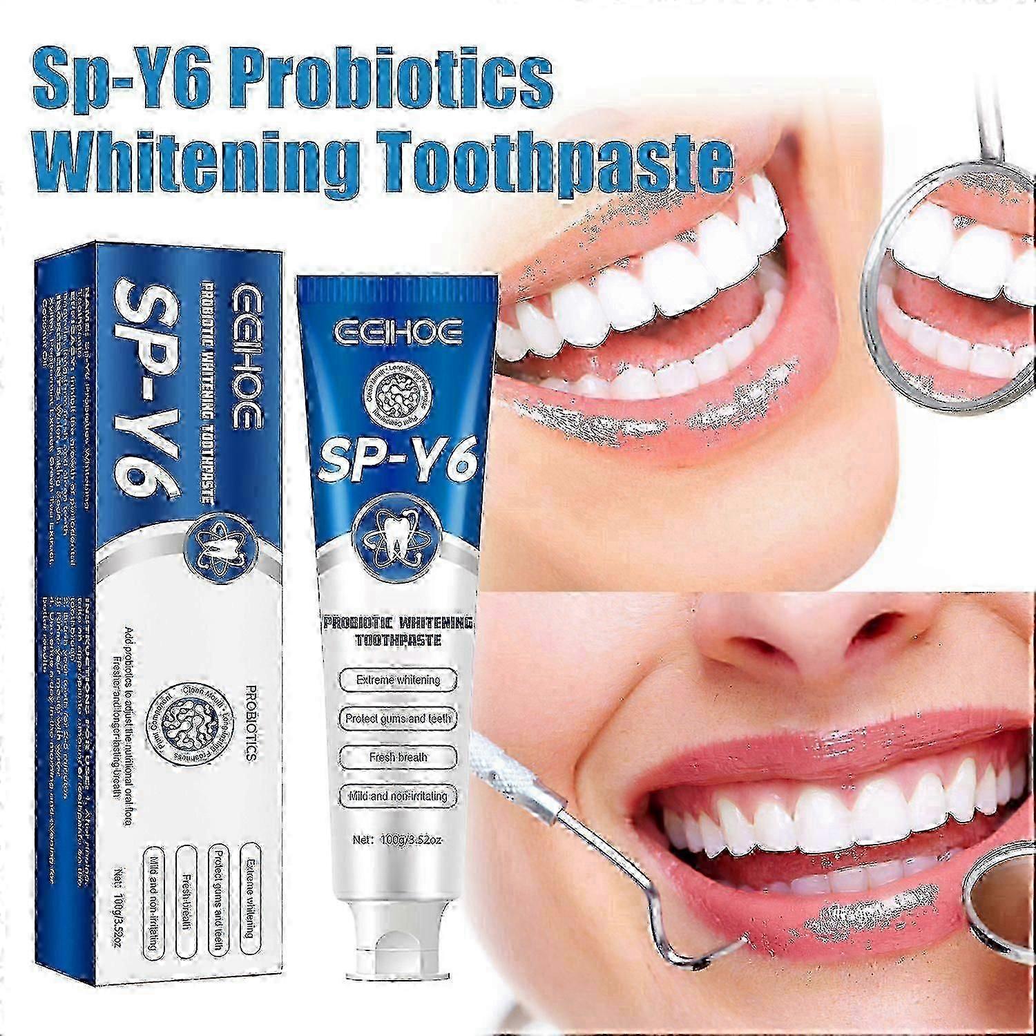 EELHOE Probiotic Whitening Toothpaste Cleans Stains Freshens Breath Whitening Teeth Probiotic Tooth