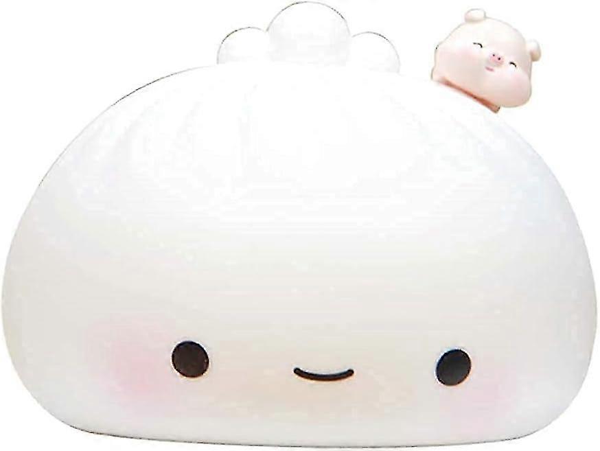 Cute Rechargeable Silicone Night Light - Round Dumpling Design for Kids