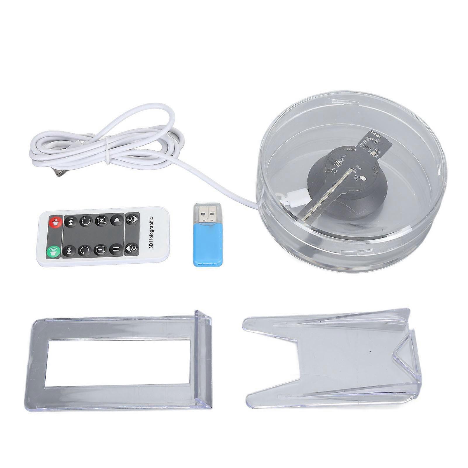 11cm WiFi 3D Holographic Projector, Naked Eye 3D Hologram Projector, 3D Advertising Machine with LED Light Beads for Store, Shop, Party, Bar