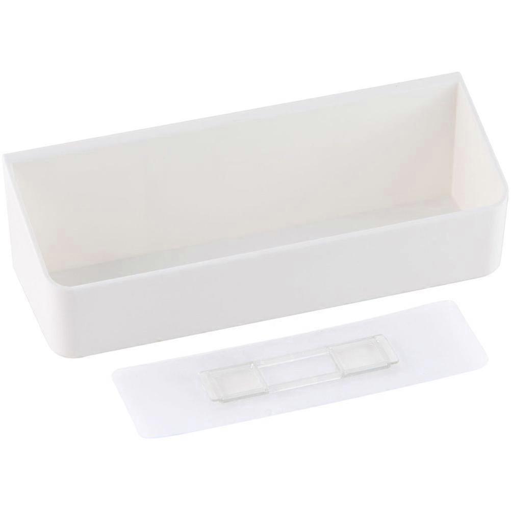 バスルームキッチン用ウォールマウント収納棚 - 26x8.5x7.8cmホワイトオーガナイザーラック
