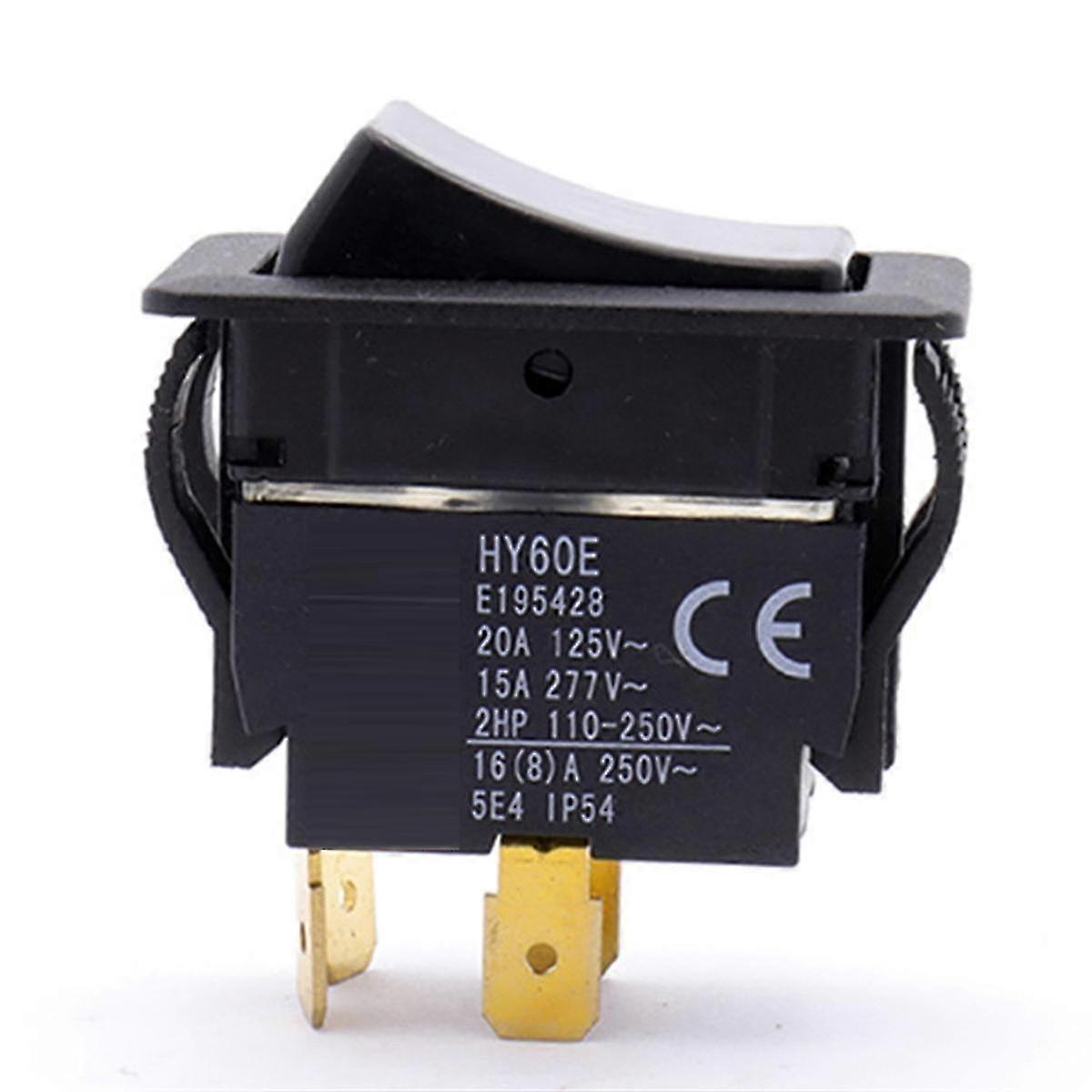 HY60E 20A 125V/250V 2HP 4-Pin Industrial Rocker Push Button On Off Switch