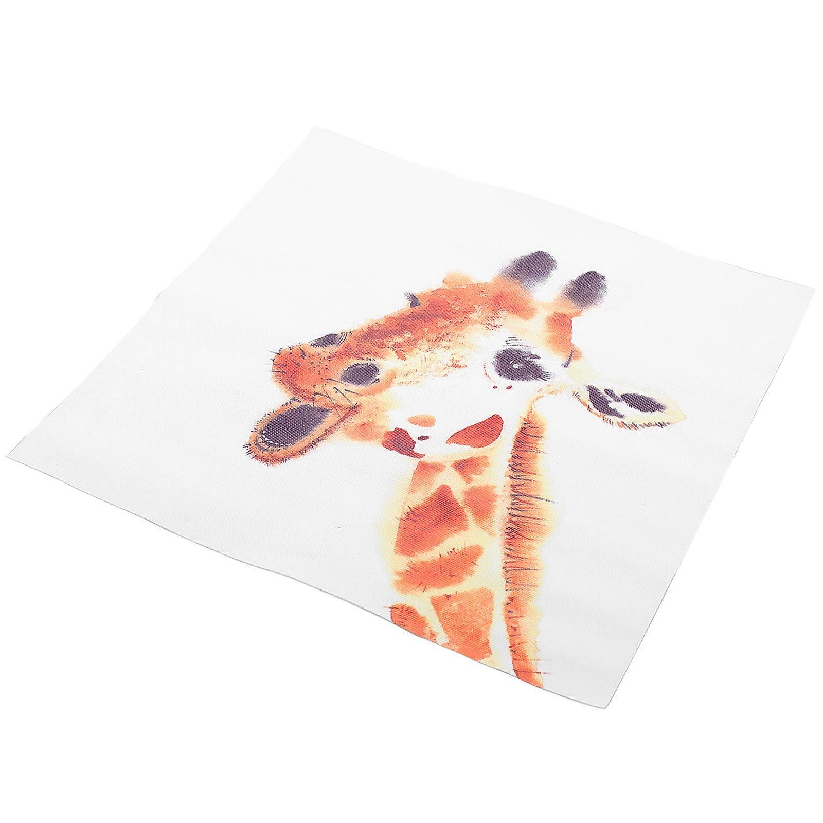 Cute Animal Artwork Giraffe Painting for Bedroom 30x30cm Canvas Wall Hanging Picture 1Set