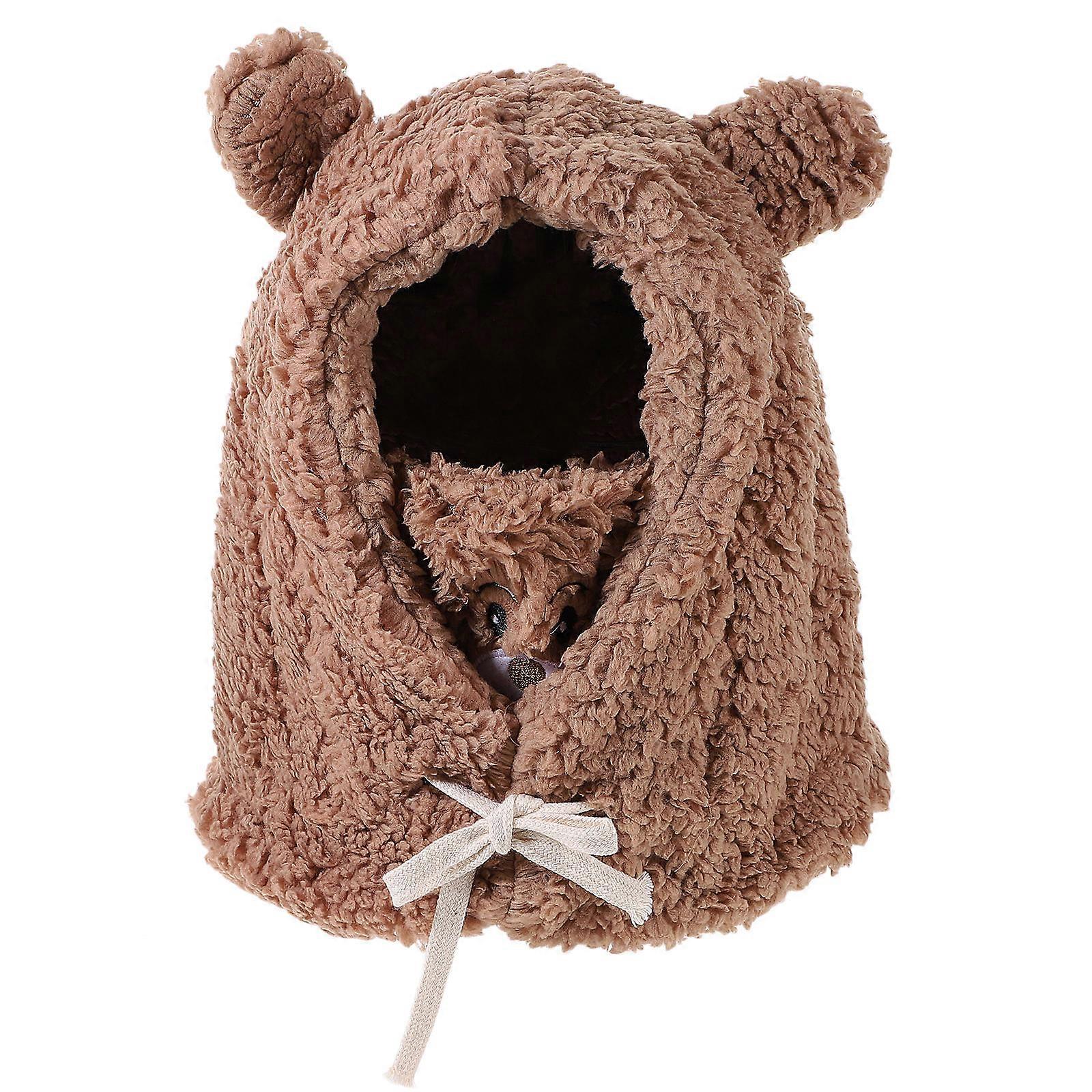 Here's a polished and engaging product description based on your input:
**Warm Plush Bear Hat for Women – Cozy Winter Headgear with Soft Plush