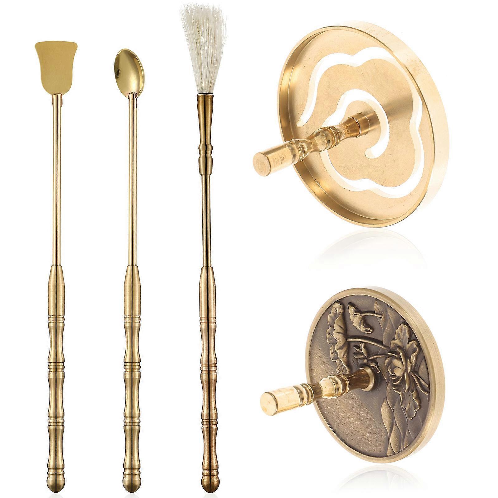 Incense Making Kit Relaxation Aid Multi Color Brass Round Yoga 2.4 2.4 0.3in 1Set