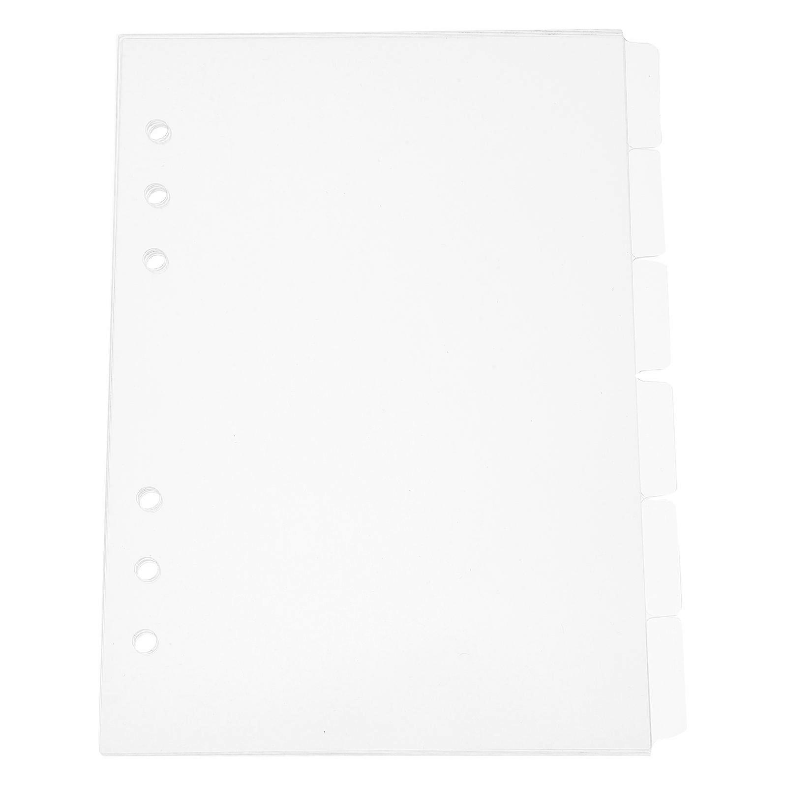 Divider Tabs Sleek Transparent File Separation Office Work Accessories 6Pcs A5 Binder Dividers