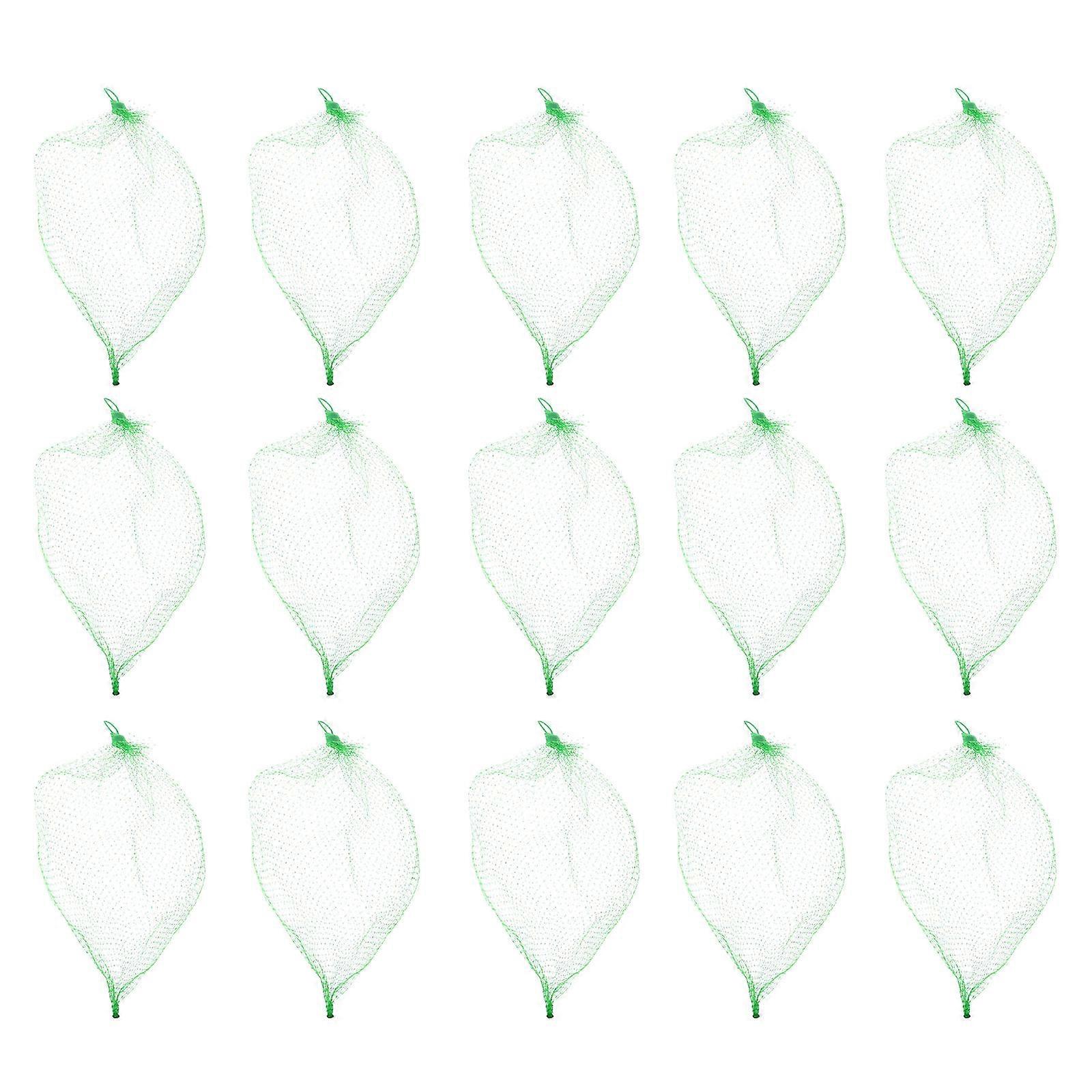 Reusable Storage Bags For Food Fruit Mesh Nylon Portable Design 100Pcs Green Breathable