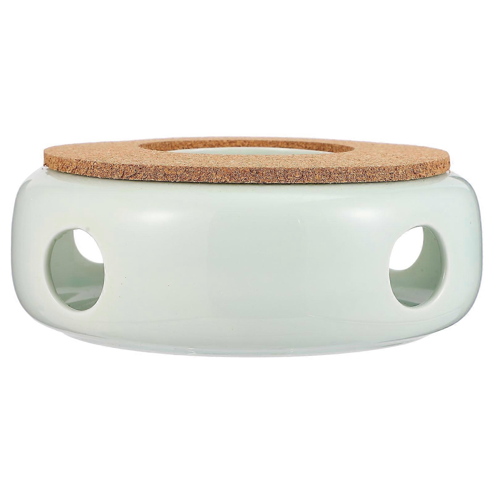 1Pcs Teapot Warmer Ceramic with Wood for Heating Tea in Home Settings