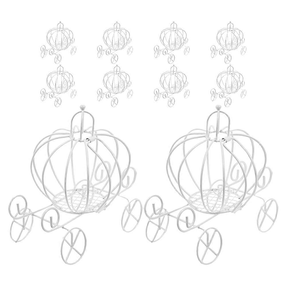 10pcs Iron White Wedding Carriage Candy Boxes Table Centerpieces Party Decorations
