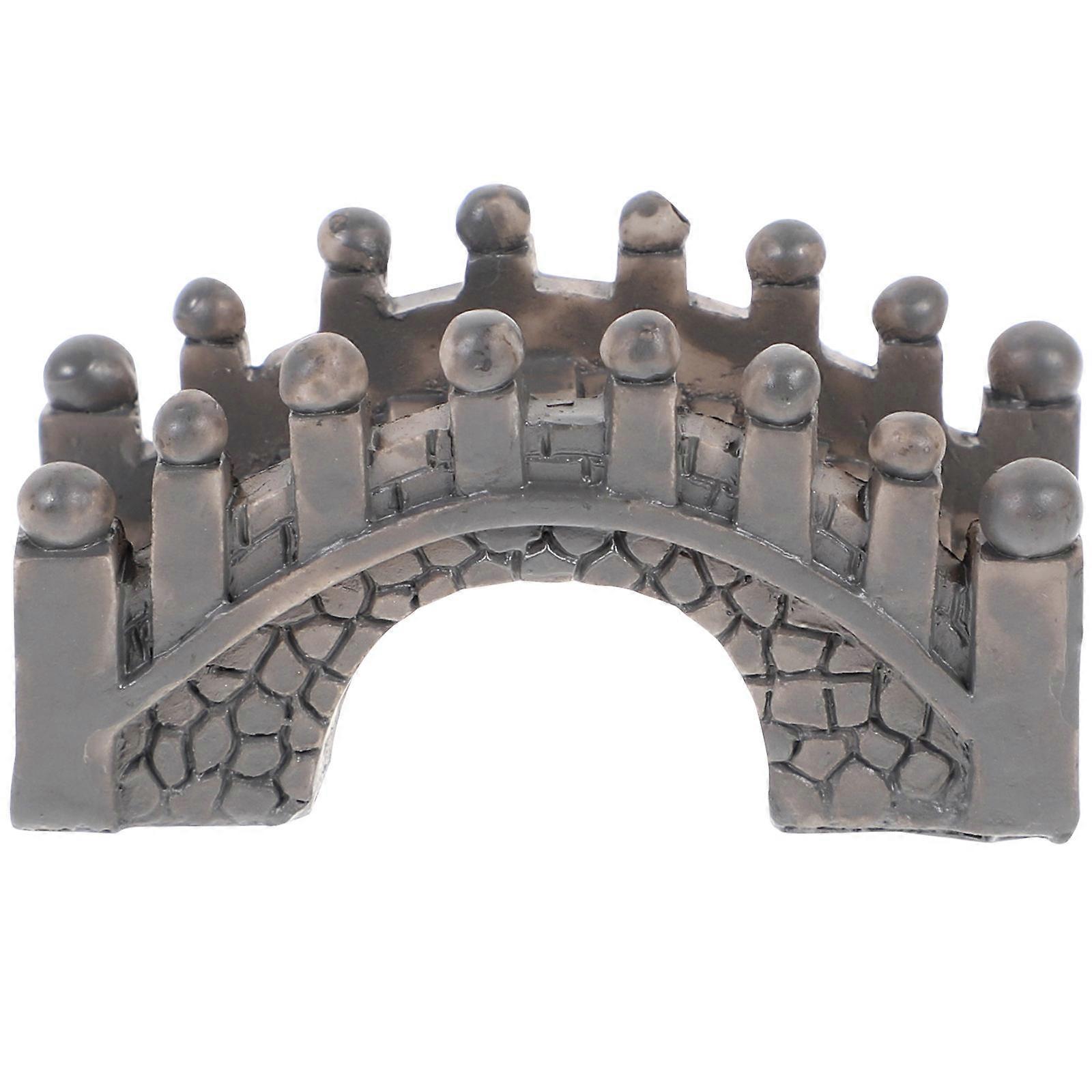 Aquarium Accessories Arch Bridge Statue Bonsai Decor For Dollhouse Grey 5.00X2.00X1.50CM 1Pack