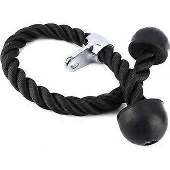 Draagbare Triceps Touw 70CM Nylon Sport Tricep Touw Tricep Touw Pull Touw Voor Fitness Workout Biceps Triceps Gym of Home - Zwart