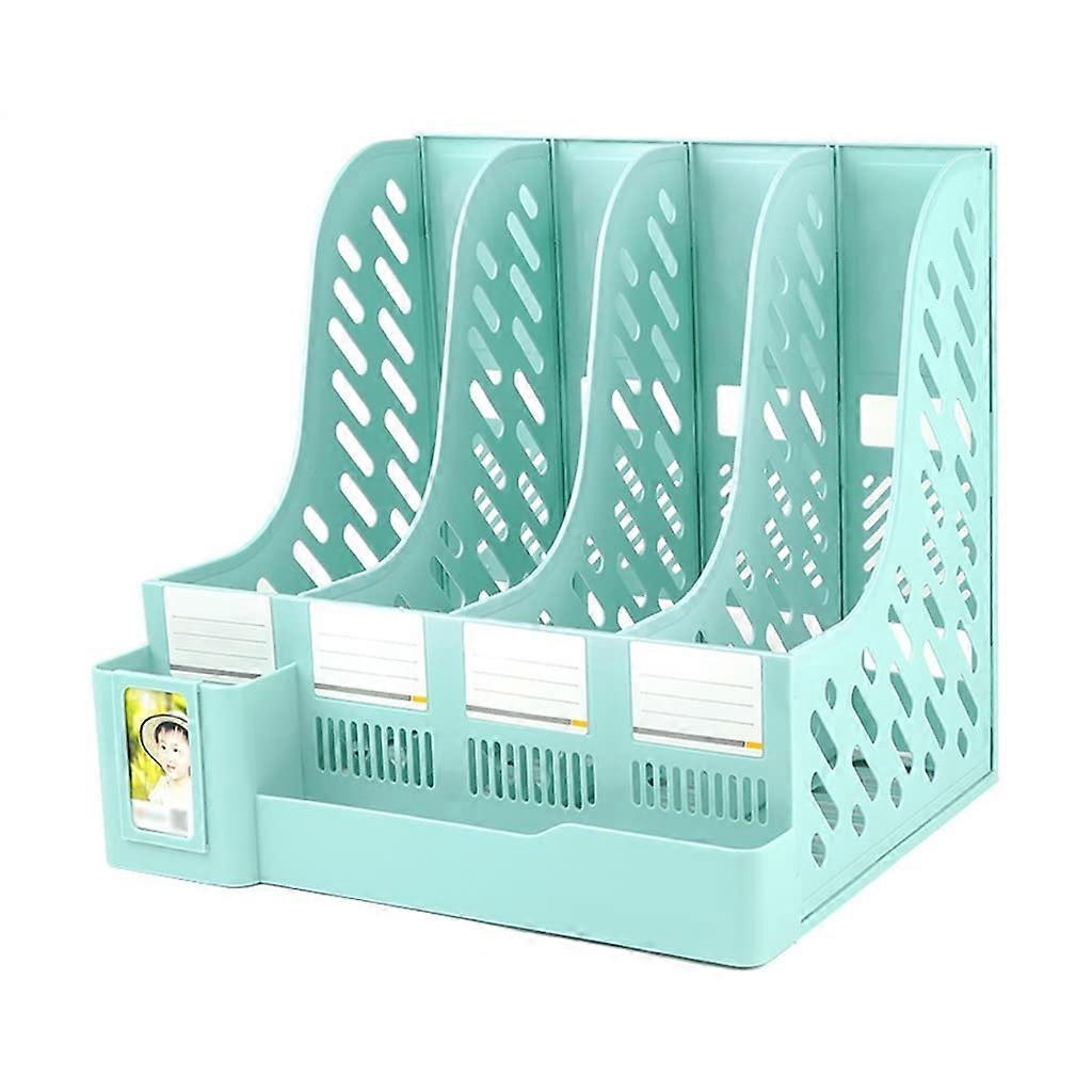 Magazine Tray Table Shelf Organiser 4-Layer Vertical Storage for Documents and Magazines, Durable and Stylish Design