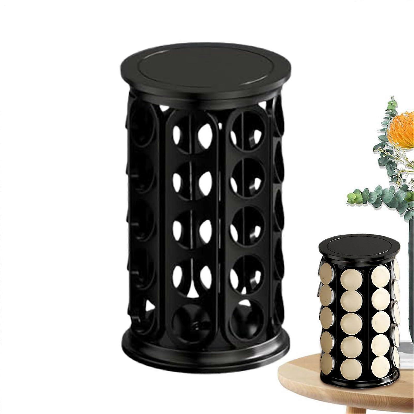 Rotating coffee capsule holder – 360degree rotatable dispenser Large capacity Stylish for home, office, caf Black