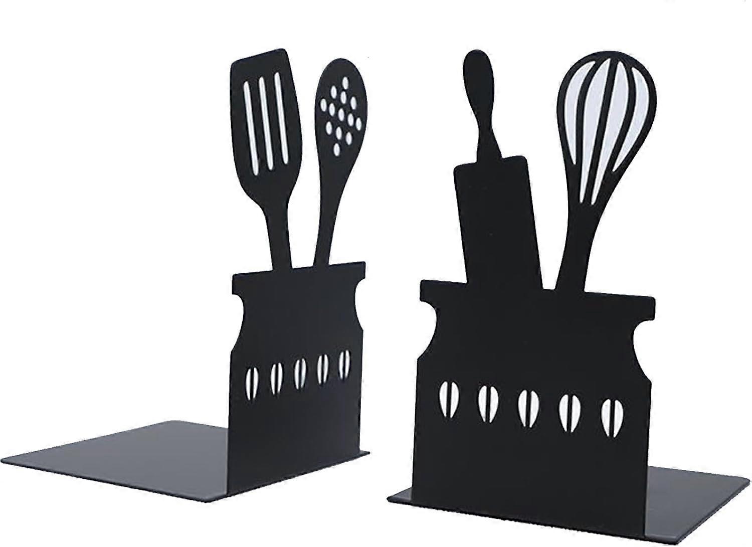 Two-piece bookend set, metal bookends