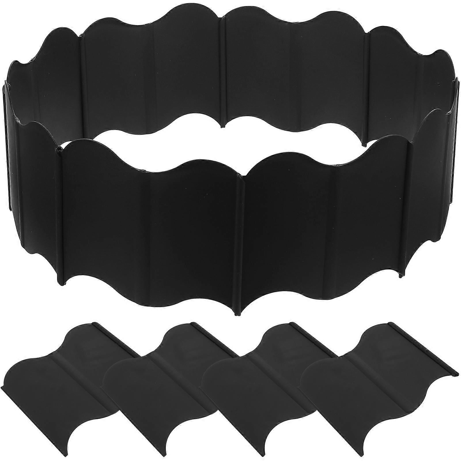 Garden Border Fencing Interlocking Lawn Edging Border Outdoor Gardening Interlocking Slot Design Black 15.7X13.5X0.7CM Soil Prevention 1Set