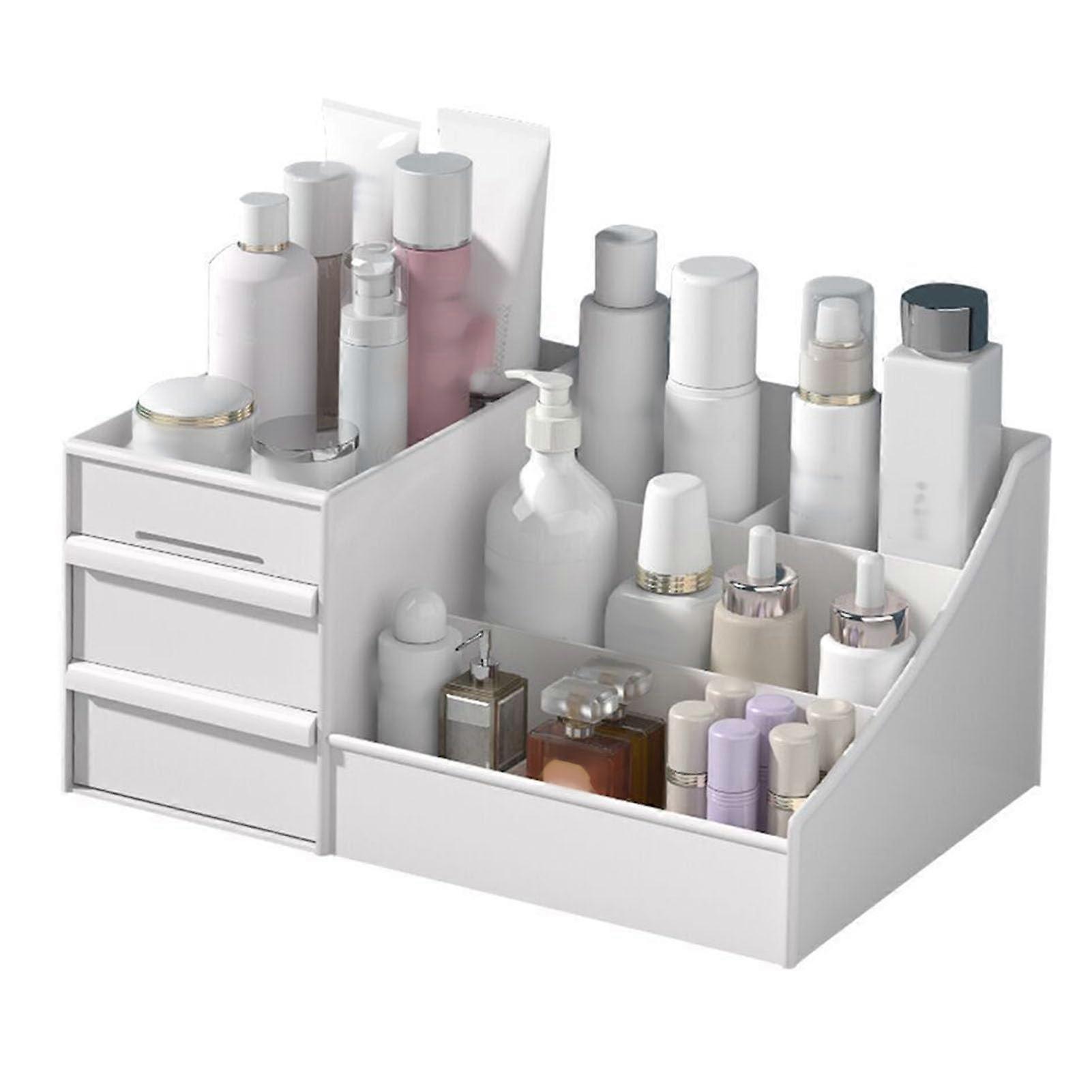 Makeup Storage Organizer - Multi-Level Drawer Style Skincare Organizer for Bathroom and Countertop, Clear Acrylic Design