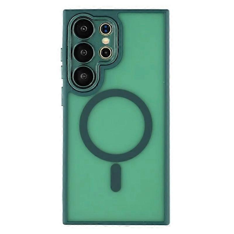 For Samsung Galaxy S24 Ultra Back Cover Compatible with MagSafe WANLONFENG QB1 Series PC TPU Shockpr