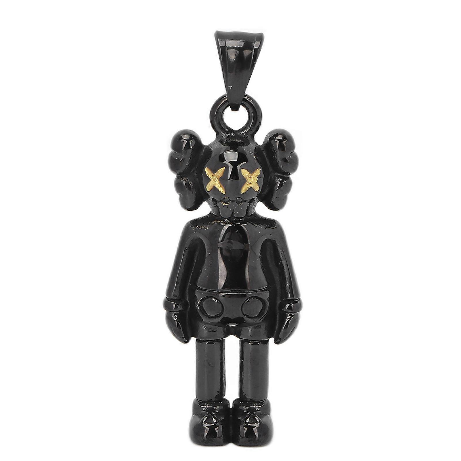 Zipper Pulls Titanium Steel Black Bear Shaped Pendants Clothes Accessories for Elderly