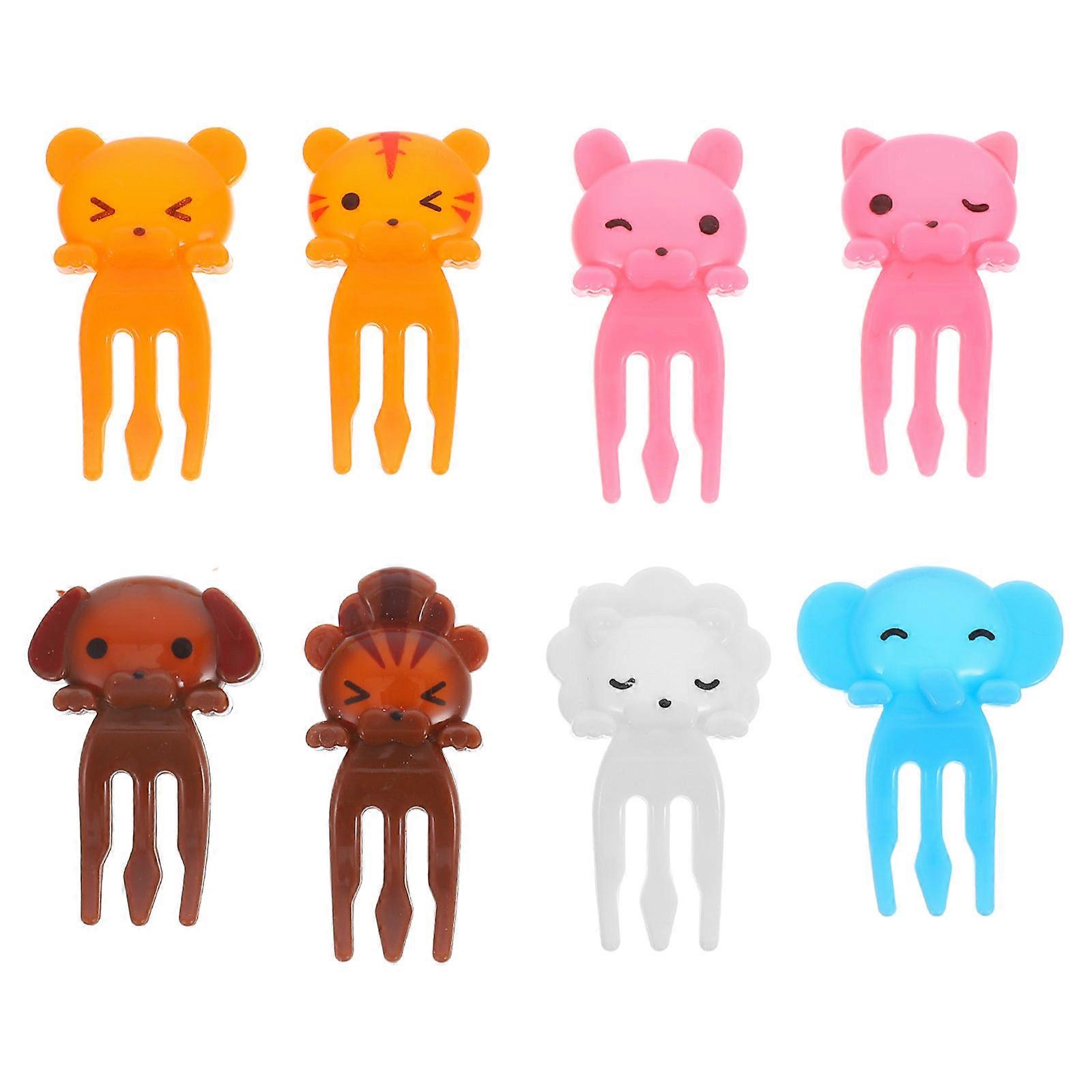 Assorted Color Cartoon for Kids 8 Pieces Food Picks Ideal for Parties