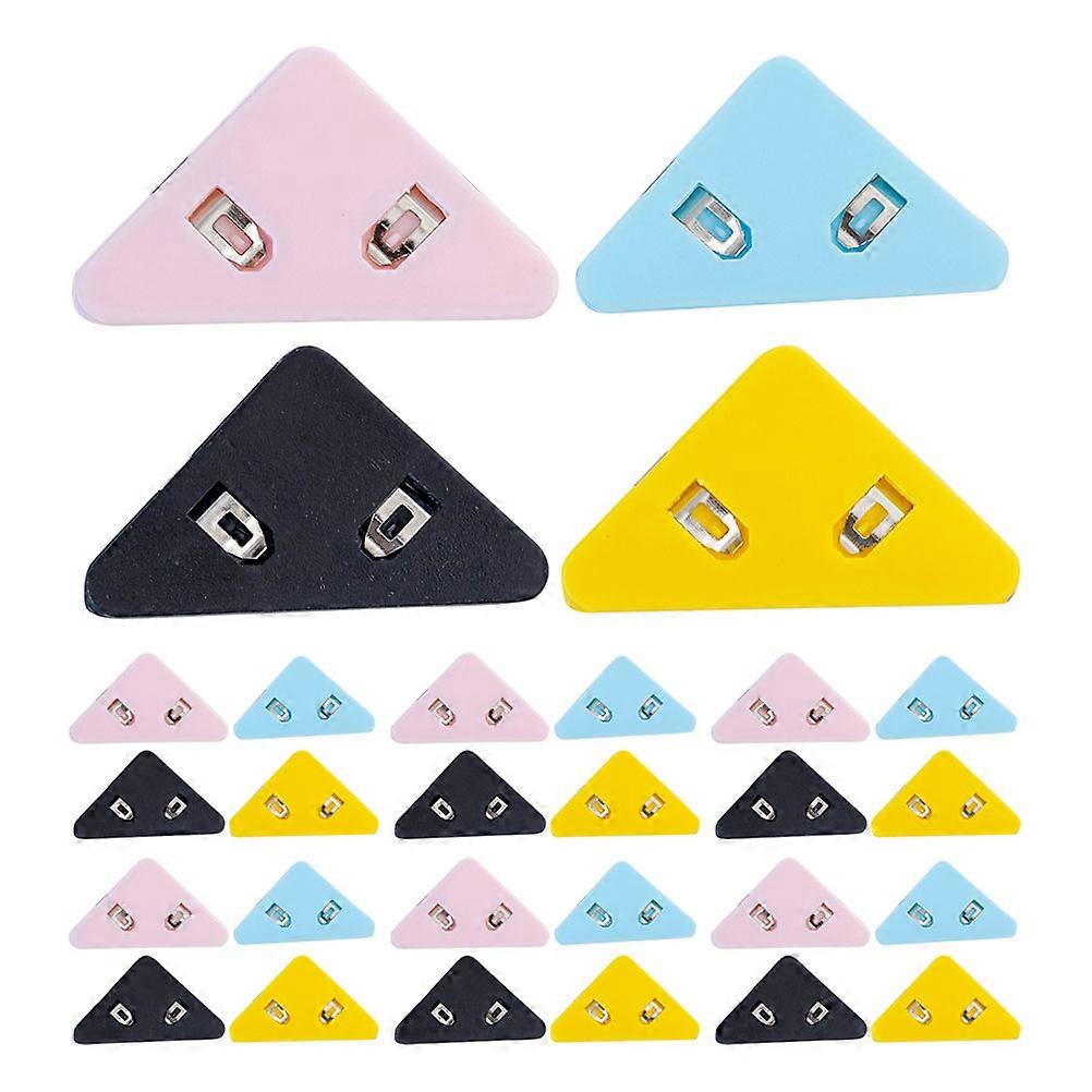 Corner Paper Clips Triangular Paper Clips Organizer School Assorted Color 50Pcs