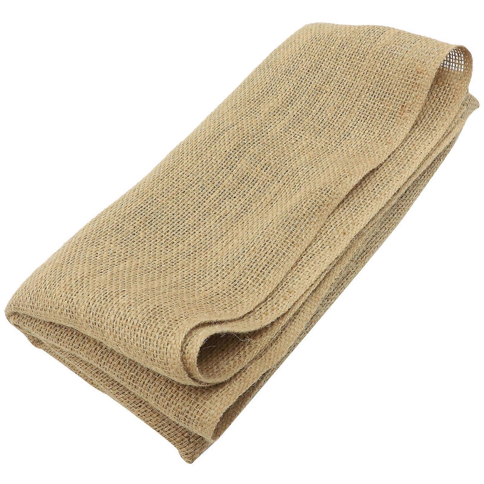 Burlap Fabric Sheet for DIY Crafts, Multi Use Linen Material, Rustic Decorative Background Cloth for Classroom Display and Wedding Table Protection