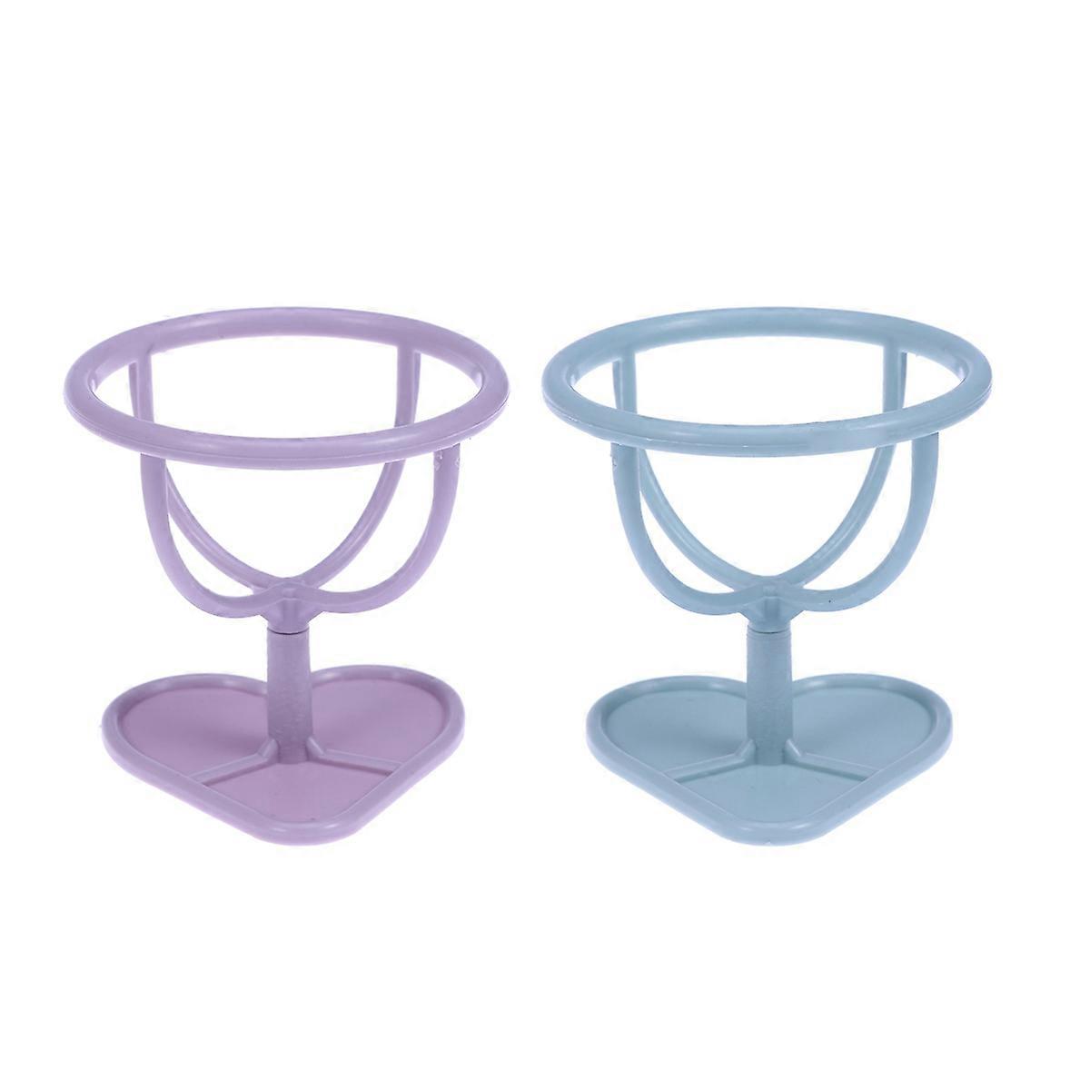 Powder Puff Holder Makeup Sponge Drying Rack Dressing Table Plastic 3Pcs