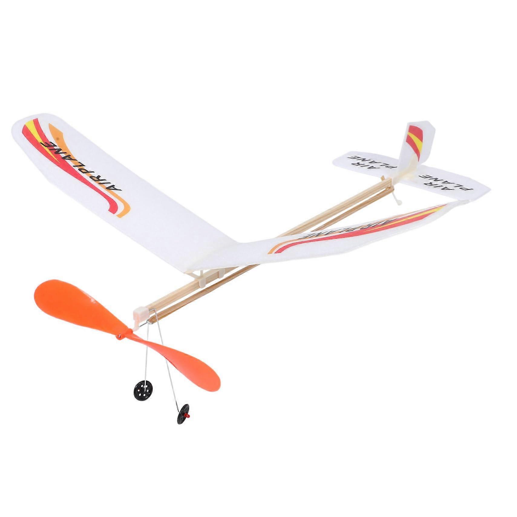 1 Set Rubber Band Powered Airplane Toy Throwing Glider Model Plane Wooden Rubber Band Powered Airplane