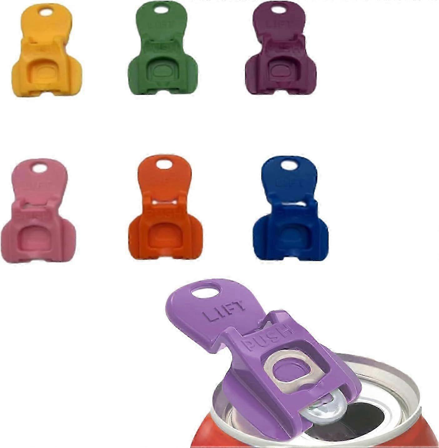 Easy Tab Opener & Drink Protector, Coperchio completo Easy Tab Opener, Commentaryi Tab Opener e Drink Protector, Sigillante Semplice Apribottiglie in plastica, 6