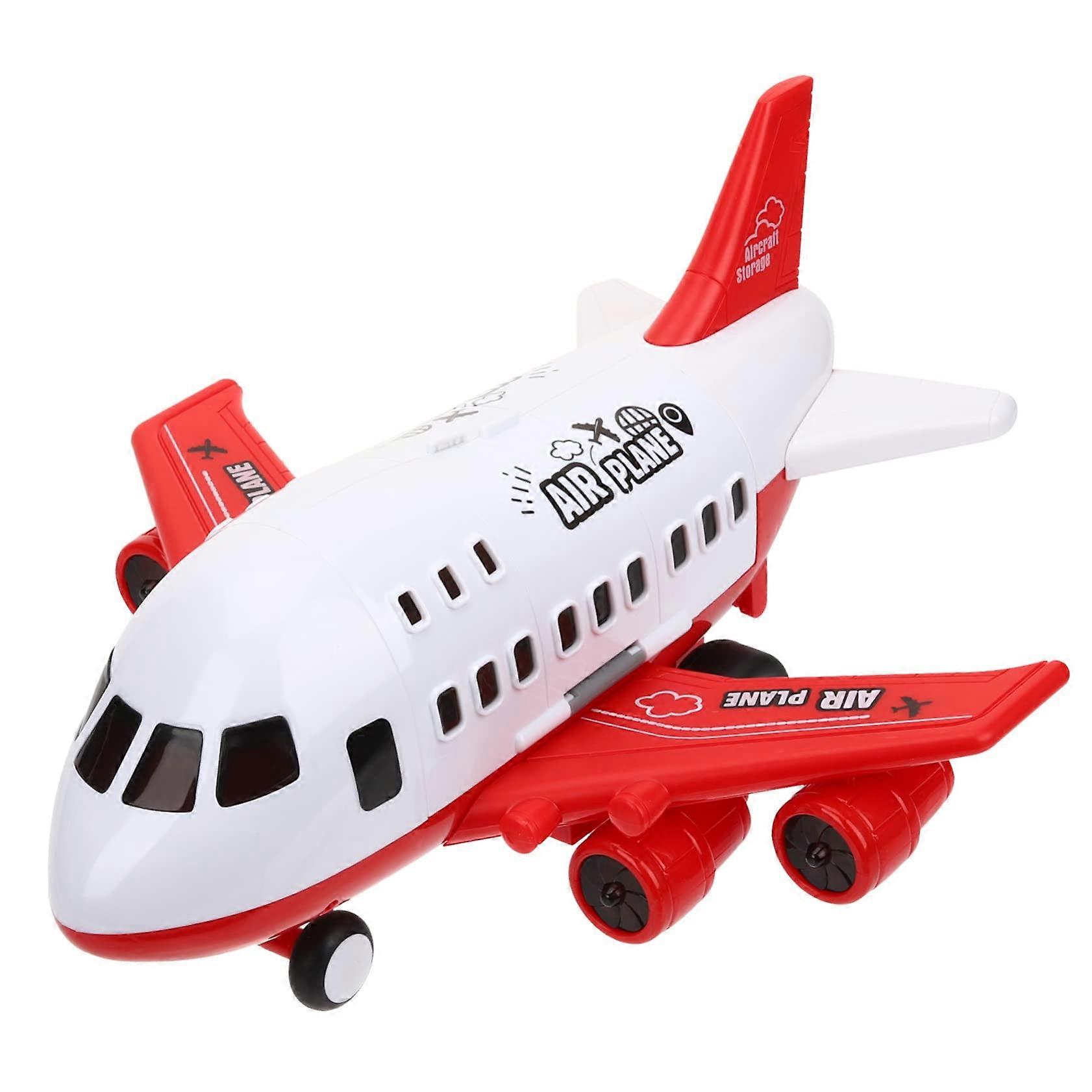 Large Airplane Toy for Toddlers Red Learning Toy for Early Education Manually Movable Airplane Model Kids Gift for Boys and Girls Ages 3