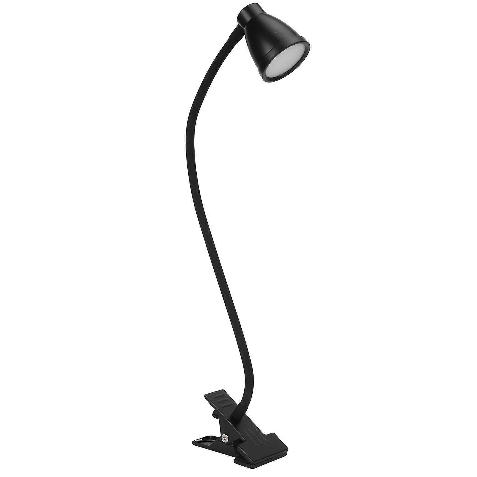 Clip-On Light USB Reading Light with 3 Modes, 10 Brightness Levels, Rechargeable Flexible Neck Clamp Light in Black