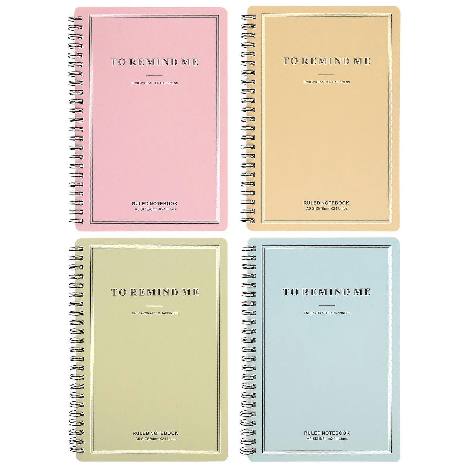 Mini Coil Notes Coil Book for Writing Use 4Pcs Assorted Color Notebooks