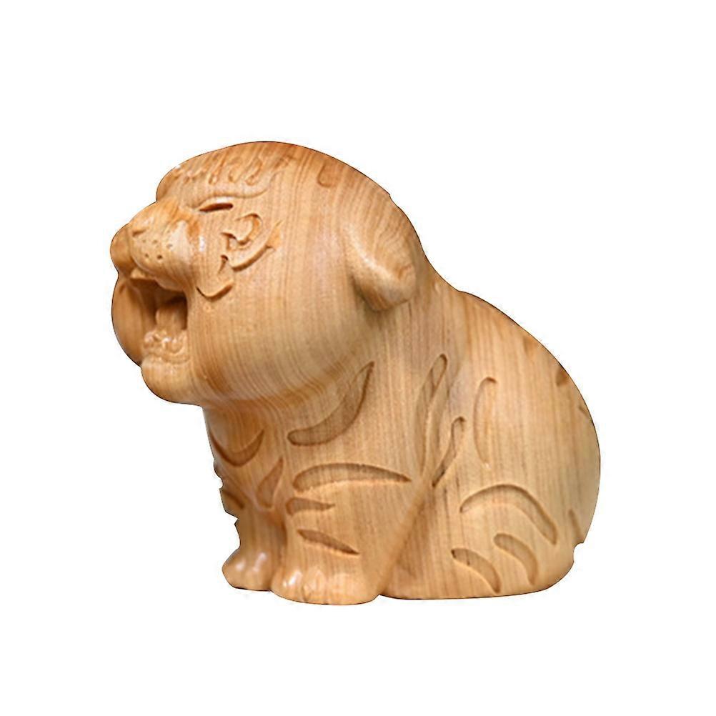 Animal Figurines Home Decor Tiger Shape Ornament Realistic Appearance Office Decoration 2.4×2.1×1.8in 1Pcs
