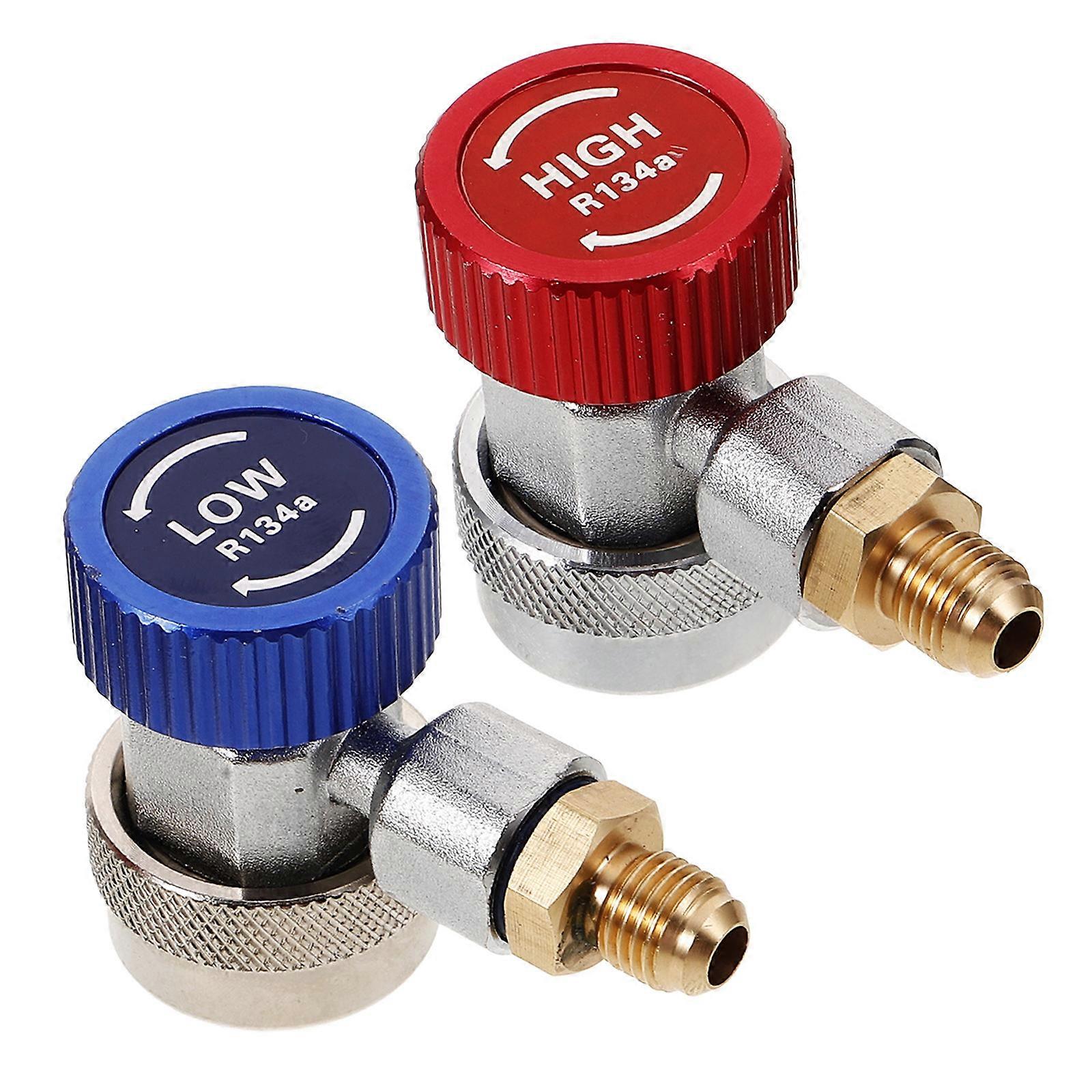 Refrigerant Adapter Adjustable R134A Quick Coupler Connector Adapter HVAC Car Adapter Professional Technicians Assorted Color 7.00X5.00X3.00CM 1 Set