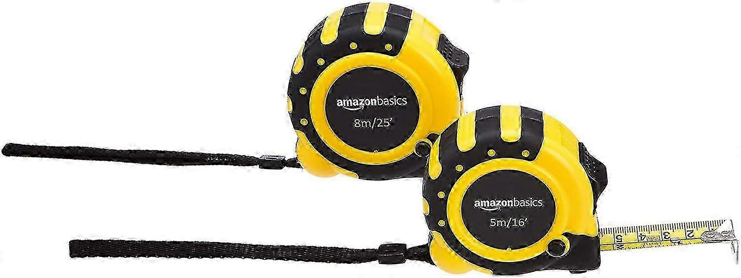 2-Pack Measuring Tapes with 3-Lock System, EU Standard Accuracy